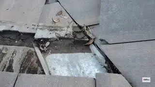 Tile roof leak in a valley.