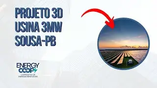 Projeto 3D de usina solar fotovoltaica