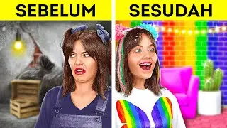 MAKEOVER KAMAR SERU 🌈 TEMA PELANGI || Ide Viral untuk Rumah Terimut! Kerajinan Cantik oleh 123 GO!