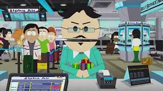 Adult Ike has to get to South Park to be with his family, guy