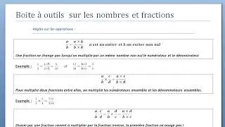 Opérations sur les fractions avec exemples