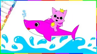 Draw and Color Most Viewed Video on YouTube | Pinkfong and Mommy Shark