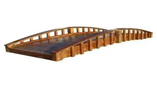 All Things Cedar FB96U R Garden Foot Bridge with Hand Rails 8