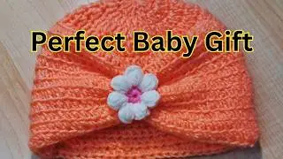 Easy Crochet Baby Beanie with Rib Stitch | Perfect Gift Idea for baby #trending