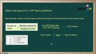 WCLN - Chemistry - What is the mass of 3.1 x 1024 atoms of lithium?