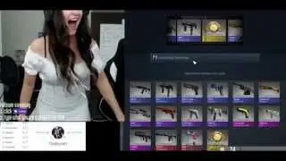 Реакция девушки на выпадения ножей / drop 5 knives