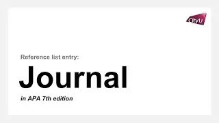 Reference List Entry (APA 7th edition): Journal Articles