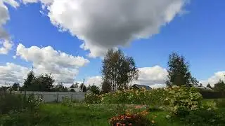 деревня, небо, облака, релакс, сентябрь