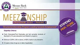 Meezan Bank Internships 2024 | Stipend 15000/Month