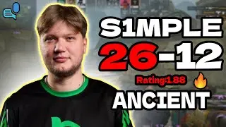 s1mple (26-12) | FACEIT EU ancient | Rating 1.88 | +VOICE SoloQ | Sep 26, 2025