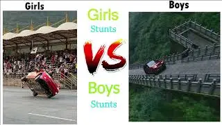 Girls Car Stunts 🤪 VS Boys Car Stunts 😝 | WhatsApp Status | Girls vs Boys |#viral #trending #status