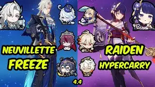 C0 Neuvilette Freeze and C0 Raiden Hypercarry | Genshin Impact Spiral Abyss 4.4 Floor 12 Showcase