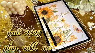 June 2022 Digital plan with me ☀️ Galaxy Tab S7 | Samsung Notes 🌼 + Font I use | BTS music