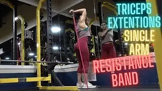 Single Arm Overhead Tricep Extension Using Resistance Band / Tricep Extension Resistance Band