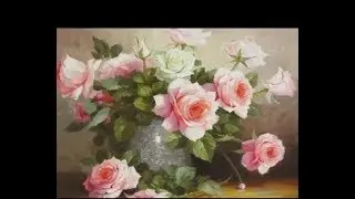 БУКЕТ РОЗ.Мастер класс.Картина маслом.