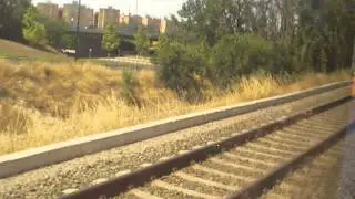 En la 596 pasando por el puente de la LAV a Huesca.