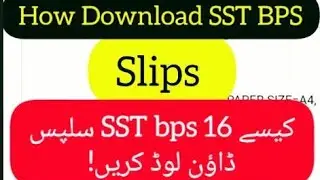 how download SPSC SST bps 16 slips - how download SST slips - download secondary school teacher slip