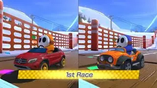 Mario Kart 8 Deluxe 2 Player | Blue Shy guy vs Orange Shy Guy