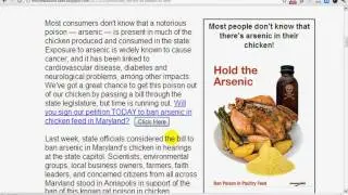 Community Service Ad - Petition to Maryland Elected Officials - No Arsenic in Chicken Feed!