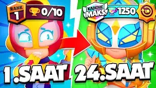 24 SAAT BOYUNCA MAX OYNADIM! 50 RÜTBE KASIYORUM! Brawl Stars