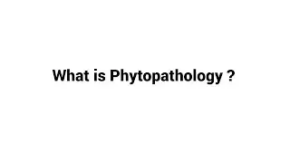 What is Phytopathology  ?