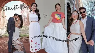 I Made My Engagement Outfit From A $2 Skirt! 💍 THRIFT FLIP | THRIFT STORE CLOTHING MAKEOVER