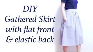 DIY Gathered Skirt / Half Elastic Waistband Tutorial // ギャザースカートの作り方 / Sewing Tutorialㅣmadebyaya