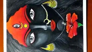 Maa Kali Drawing With Oil Pastel/How to Draw Face Of Maa Kali With Oil Pastel/ Maa Kali Drawing
