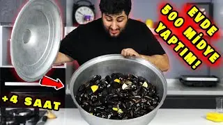 Midyeci Ahmet'ten 500 MİDYE Alıp EVDE Yaptım! (Midye Yapımı)