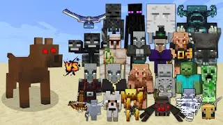 Hunting Dog vs All Mobs in Minecraft - Minecraft Mob Battle