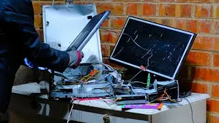 Angry Office Man Obliterates Faulty Computer and Quits Job