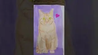 Gouache Cat Paint With Me #shorts #gouache #sketchbookart #petportraits #catart #artshorts #painting
