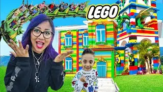 24 HORAS EN UN PARQUE DE DIVERIONES DE LEGOS | Family Juega