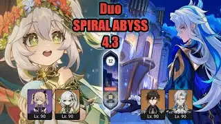 Duo team Nahida Fischl & Neuvillette Zhongli spiral abyss 4.3 floor 12