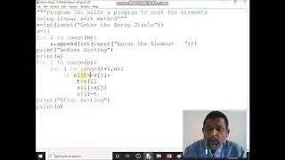 write a program to sort the elements using linear sort method