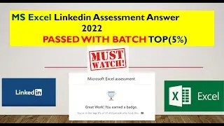 LinkedIn Microsoft Excel Skill Assessment Answers 2022 | Crack MS-Excel LinkedIn Paper