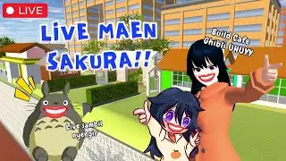 NGE-BUILD CAFE GHIBLI + REACT BANGUNAN UHUYY [LIVE] | SAKURA SCHOOL SIMULATOR