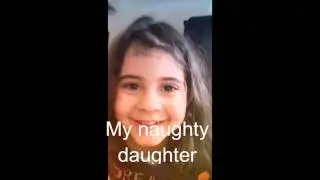 Cute girl wants to admit to dad that she got married . طفله عمرها اربع سنوات تخبر والدها بأنها تزوجت