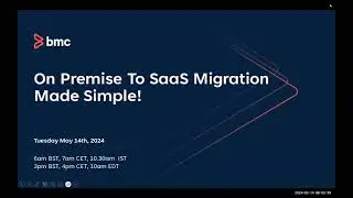 Webinar: On Premise  SaaS Migration ITSM -  APAC Session