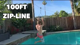 We Built a Zip-Line Over Our Pool