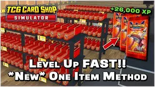 HOW TO HIT LEVEL 100!! - 26,000+ XP PER DAY!! - *UPDATED* One Item Method - TCG Card Shop Simulator
