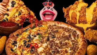 ASMR BULGOGI & COMBINATION PIZZA + CRISPY CHICKEN MUKBANG