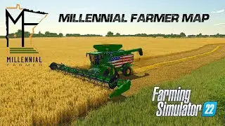 Millennial Farmer Map  Harvesting & Baling! FS22