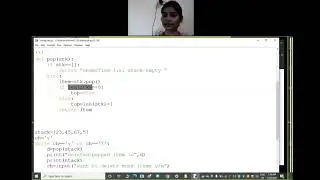 pop & peek function in stack in python by Monika, PGT(CS)