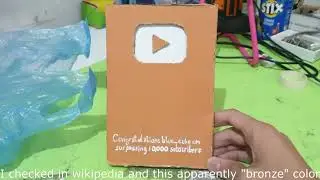 10000 subs bronze play button (100% sent by YouTube)
