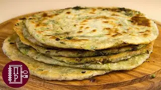 Awesomely Delicious Lenten Flatbreads with Onions in a Frying Pan