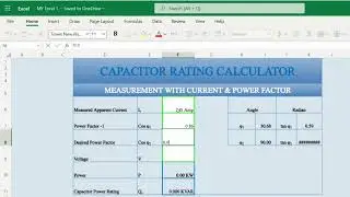 KVAR RATING CALCULATOR ,CAPACITOR BANK SIZE CALCULATION IN EXCEL