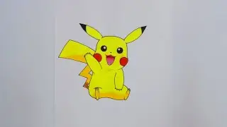Делаем лайн и раскрашиваем Пикачу|Make line and paint Pikachu