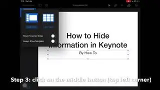 how to HIDE INFO ON KEYNOTE