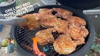 Grilling BBQ Porkchops on the Big Green Egg by Mike Farley